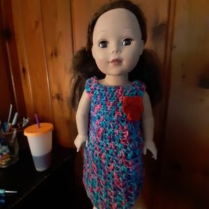 Crocheted Doll Dress and Headband